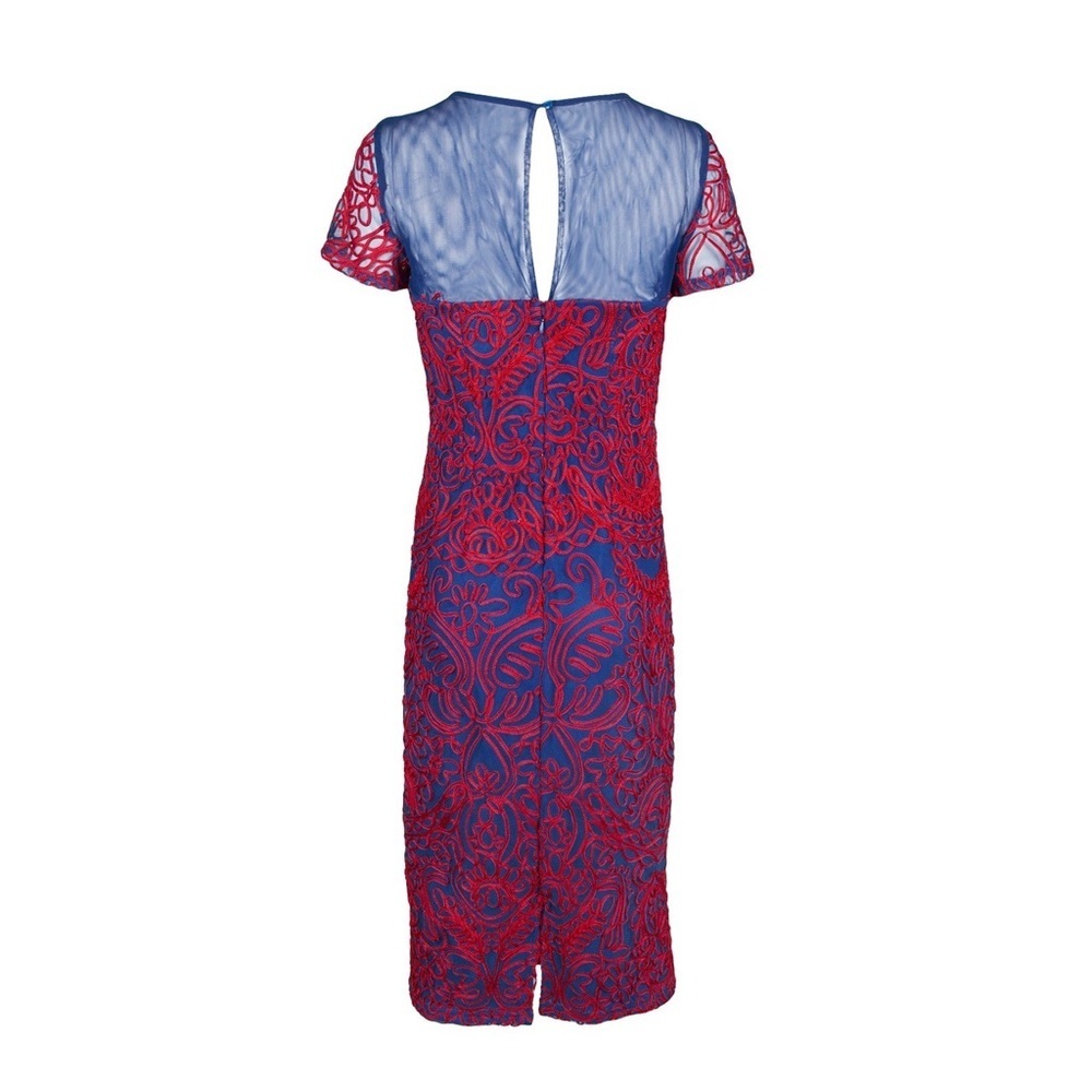 NWT - JS Collections - Soutache Sheath Knee Length Dress - Poppy Navy - Picture 2 of 16
